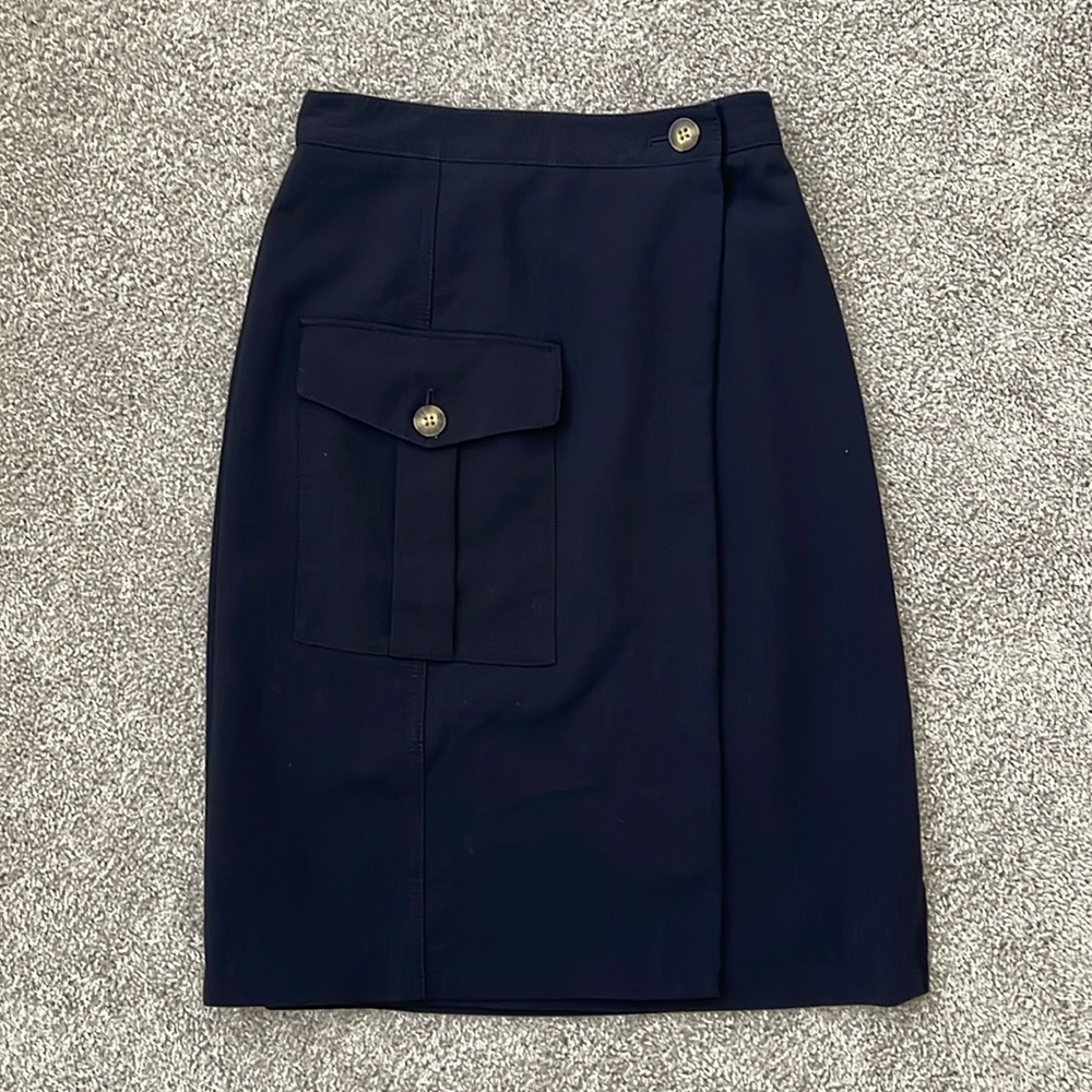 Banana Republic Button Navy Pocket Midi Skirt - Size XS